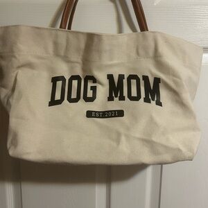 Canvas Dog Mom Tote Bag